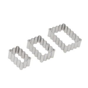 Unique Bargains Cookie Cutters 3-Piece Square Cookie Cutter Set Dishwasher Safe Stainless Steel Silver Tone 1Set - 1 of 4