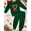 Candy Cane Heart Ruffle Jogger Set Mia Belle Girls - 3 of 4