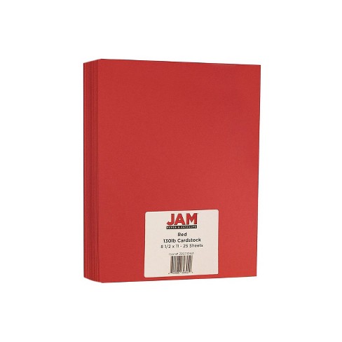 JAM Paper Extra Heavyweight 130 lb. Cardstock Paper 8.5 x 11 Red