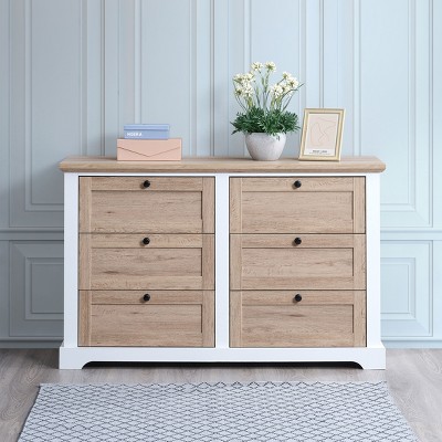 NicBex Modern 6 Drawer Master Dresser with Interlock Drawer Feature Chest of Drawers Closet Organizers and Storage for Living Room