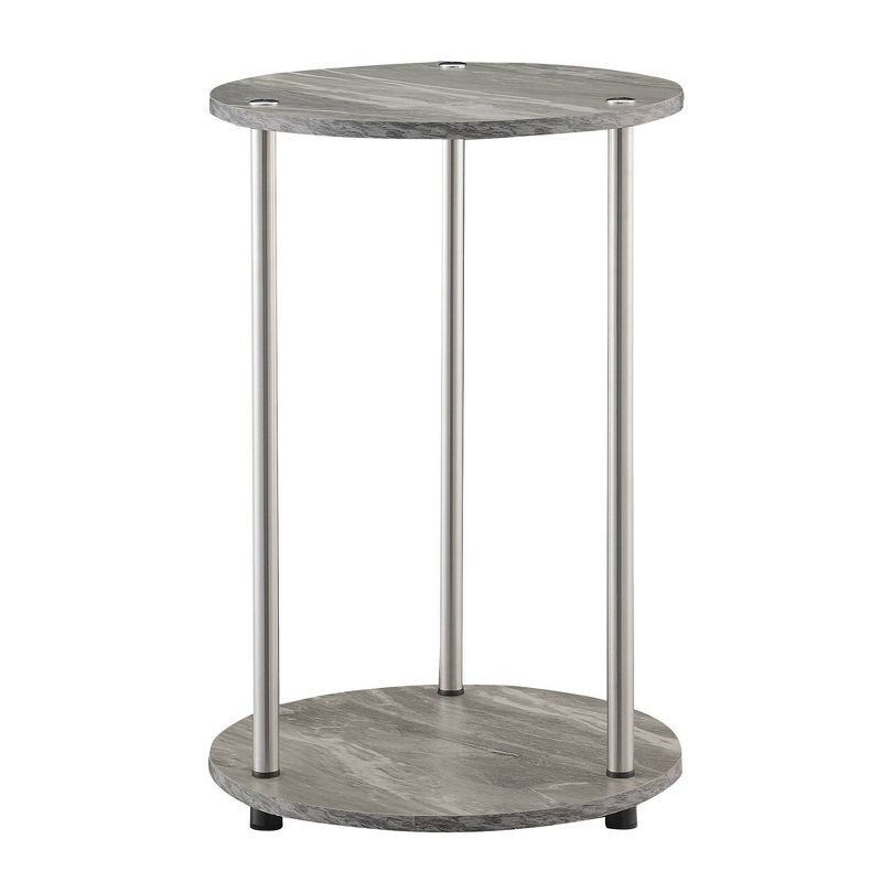 No Tools 2 Tier Round End Table - Breighton Home, 1 of 6