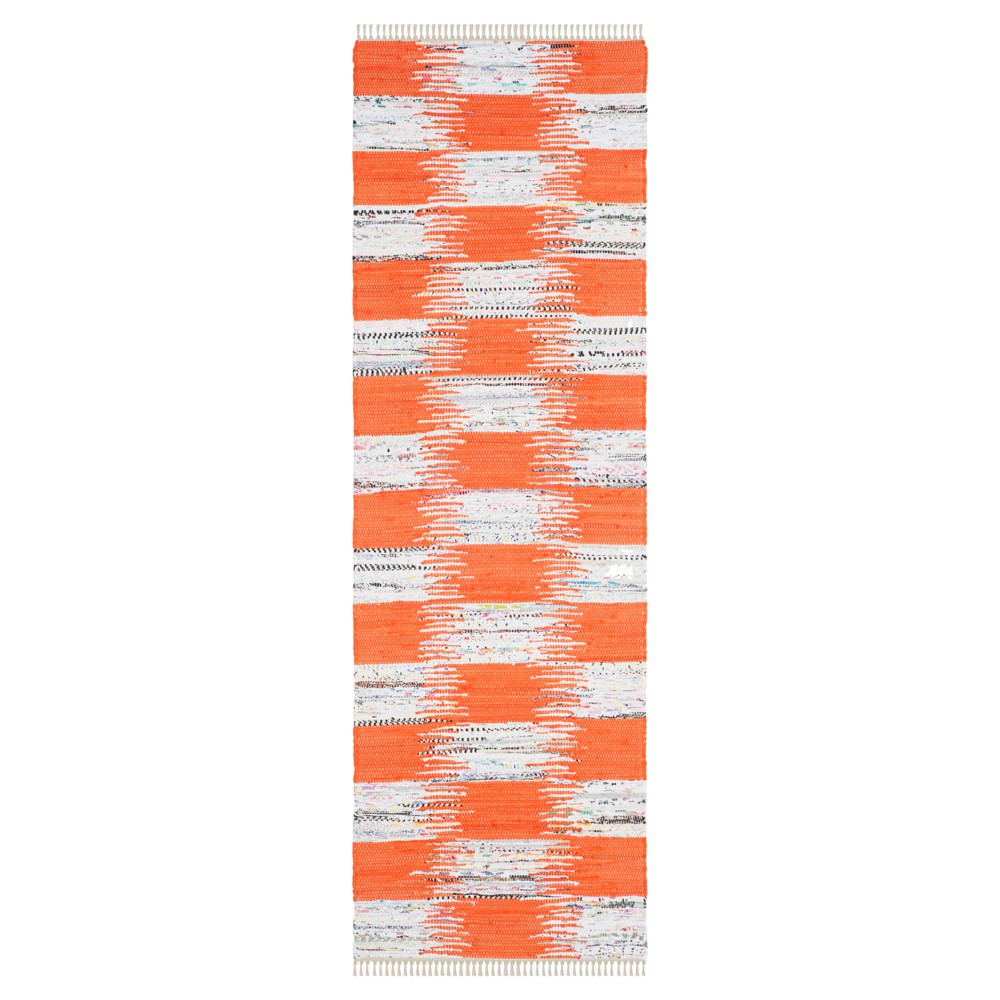 2'3inx7' Murphy Woven Rug Orange/Multi - Safavieh