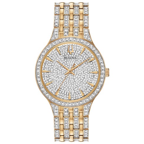 Bulova Men's Crystal Phantom Gold Tone 3-Hand Quartz Stainless Steel - image 1 of 4