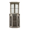 Home Source Corner Bar with Mesh Door Stone Gray: Lacquered Hardwood, Glassware Storage, 2 Shelves - 3 of 4