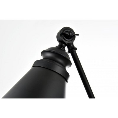 Black Iron Adjustable Swing Arm Wall Sconce with Dimmable Light