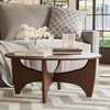 Spassway Round Coffee Table Sets Farmhouse Sofa Side Nesting Tables End Table Set with Wood Natural Finish for Living Room Bedroom Home Office - 3 of 4