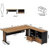 Tribesigns 63" Large Executive Desk L Shaped Computer Desk with File Storage Cabinet - 3 of 4