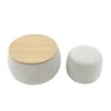 NicBex Modern Round Storage Ottoman Set of 2 Small Footstools with Panel Top for Bedroom and Living Room - 3 of 4