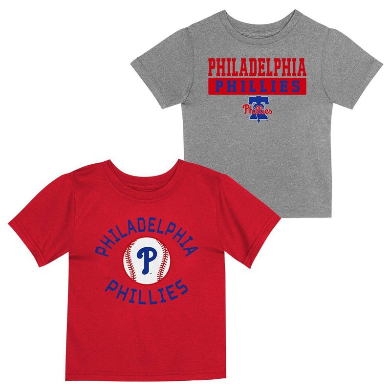 MLB Philadelphia Phillies Toddler Boys&#39; 2pk T-Shirt, 1 of 4