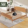 Racxily Bed Frame, Platform Bed with Natural Rattan Headboard and Footboard, Solid Pine Wood - 3 of 4