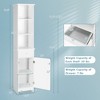 Costway Bathroom Tall Storage Cabinet Freestanding Linen Tower w/ Open Shelves & Drawer - 4 of 4