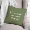 Creative Products Let Us Count Our Many Blessings in Green 18 x 18 Spun Poly Pillow - 3 of 3