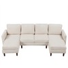 103" Corduroy U-Shaped Modular Sectional Sofa with Solid Wood Legs and Removable Cushions - 4 of 4