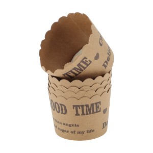 Unique Bargains Disposable Baking Cups Wood Pulp Paper PE Coating Reddish Brown Khaki 2.36"x1.77" 50 Pcs - 1 of 4