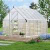 8X12FT Polycarbonate Greenhouse, Heavy Duty Aluminum Walk-In Greenhouses with Adjustable Roof Vent, Outdoor Plant Greenhouse for Garden - 3 of 4