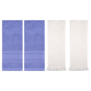 REGALWOVEN 4 Pcs Solid Cotton Soft Absorbent Waffle Hand Towel 13" x 29" - 1 of 4
