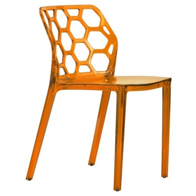 LeisureMod Dynamic Modern Dining Side Chair with Honeycomb Design