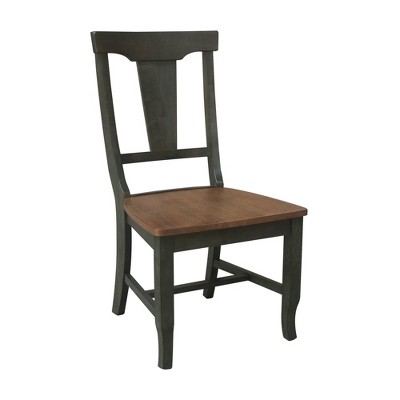 Elegant Hickory & Washed Coal Solid Wood Dining Chairs - Set of 2