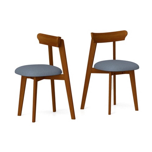 Costway Wood Dining Chairs Set of 2/4 with Rubber Wood Frame Padded Seat & Curved Backrest - image 1 of 4