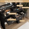 Makeup Vanity Table, Vanity Desk Set with Large Mirror, LED Lights and Power Outlet, Makeup Desk with Drawers and Storage Shelves - 2 of 4