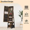 66" Full Length Mirror Jewelry Cabinet, Lockable Standing Armoire Organizer with Storage Drawer, Back Shelf, 360° Swivel Base & Wheels - 4 of 4
