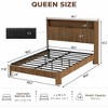 QingMoon Fluted Full XL Bed Frame, Walnut Wood Platform Bed Frame with Storage Headboard and Charging Station, Noise Free Slats - 4 of 4