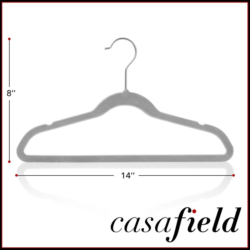 Casafield 14" Velvet Kid's Hangers for Children's Clothes, Set of 50, 5 of 8