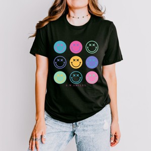 Simply Sage Market S.W.Smiley Stacked Smiley Faces Short Sleeve Tee - 1 of 4