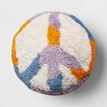 Peace Sign Printed Plush Round Throw Pillow - Room Essentials™