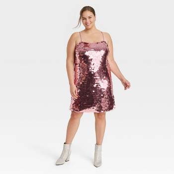 Women's Sleeveless Paillette Mini Party Shift Dress - A New Day™