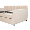 Twin Size Upholstered Daybed with Drawers, Velvet Sofa Bed with Headboard and Armrest for Living Room - 4 of 4