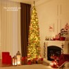 Tangkula 5/6/7/8/9FT Artificial Christmas Tree Pre-lit Pencil Xmas Tree with 296/390/499/591/699 Branch Tips 150/180/200/300/400 Warm White LED Lights - 4 of 4