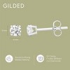 Gilded Lab-Grown Diamond Stud Earrings for Women | 925 Sterling Silver Studs and 14KT Gold 925 Plated Silver | Hypoallergenic Fine Jewelry - 4 of 4