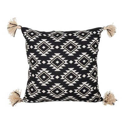 18x18 Hand Woven Rust Geo Stripe Outdoor Pillow Polyester With Polyester  Fill By Foreside Home & Garden : Target