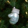 Northlight Baby's 1st Christmas Glass Mitten Holiday Ornament - 4" - Mint Green - 2 of 4