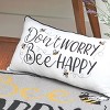 C&F Home Don't Worry Bee Happy Embroidered Throw Pillow, 12" x 24" - 2 of 3