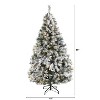 6ft. Flocked Pine Artificial Christmas Tree with Pinecones & 250 Clear LED Lights – Snow-Kissed Seasonal Holiday X-Mas Tree - 2 of 4
