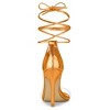 Allegra K Women's Opened Toe Clear Strap Stiletto Heel Lace Up Sandals - 3 of 4