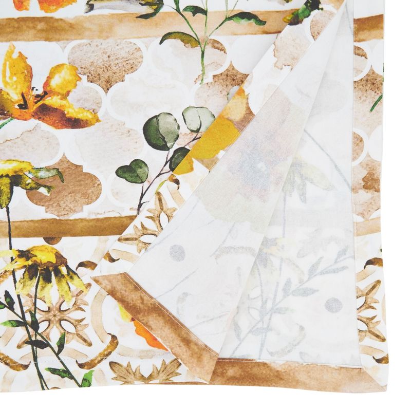 Saro Lifestyle Floral Block Print Runner, Multi, 16" x 72", 2 of 6