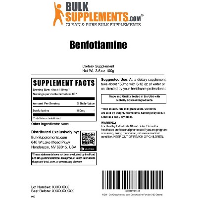 BulkSupplements Benfotiamine Powder