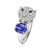 Ross-Simons 1.22 ct. t.w. Simulated Tanzanite Panther Ring With .80 ct. t.w. Czs in Sterling Silver - 3 of 4