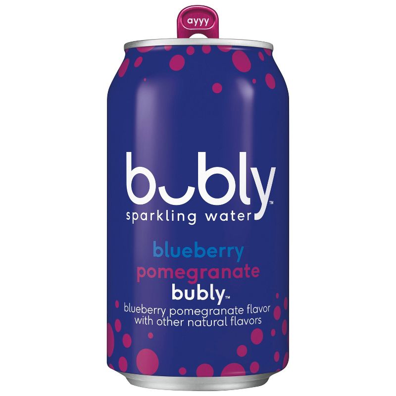 bubly Blueberry Pomegranate Sparkling Water - 8pk/12 fl oz Cans, 5 of 8