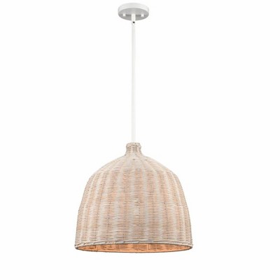 Elise Modern White Glass Dome Pendant Light 16"