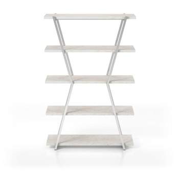 Ketano Metal 4-Shelf Bookcase in Chrome - Furniture of America