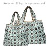 Wrapables Large & Small Foldable Nylon Reusable Shopping Grocery Bags (Set of 2), Brown and Teal - 3 of 4