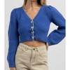 Women's CROPPED BUTTON CARDIGAN - PAPERMOON - 2 of 4