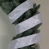 Northlight Snowy White and Silver Circle Christmas Wired Craft Ribbon 2.5" x 16 Yards - 2 of 3