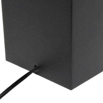 Lexington 21" Black Leather Base Modern Nightstand Lamp with USB Port