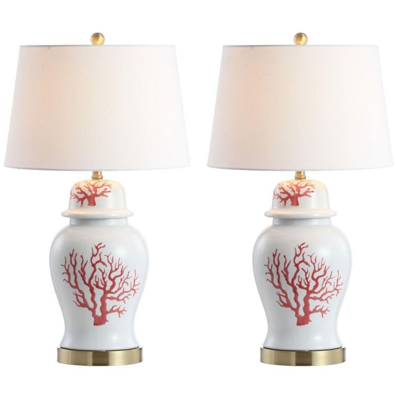 Emory Table Lamp (Set of 2) - Red/White - Safavieh., 3 of 9