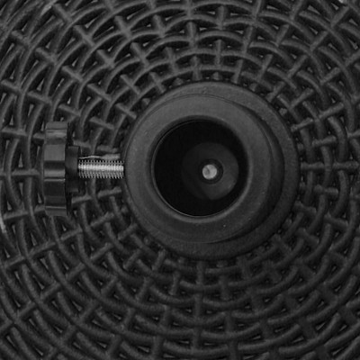 Black Heavy Duty Rolling Umbrella Base with Woven Motif